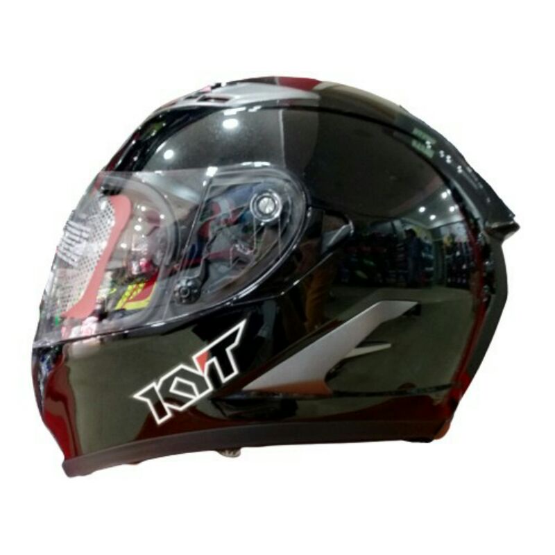 Helm Full Face DOUBLE VISOR KYT FALCON 2 BLACK GLOSSY