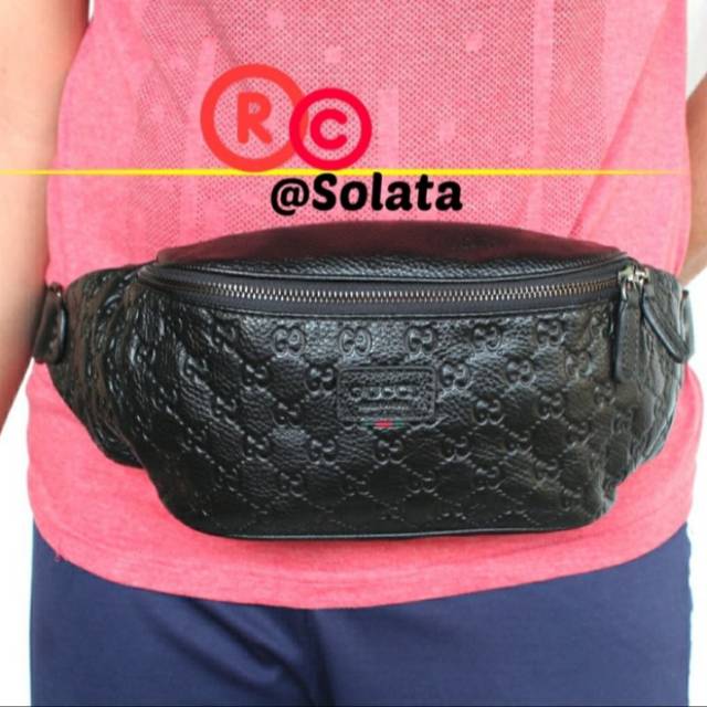 Tas Slempang Pria Kulit Asli Gc Waistbag Gc import Kulit Asli