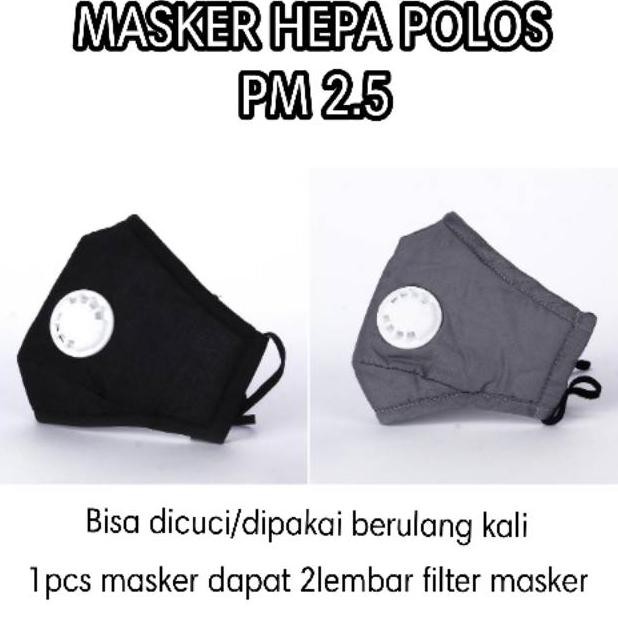 Masker Kain Dewasa Anti Debu Polusi Hepa Pm 2.5 Filter N95 Unisex
