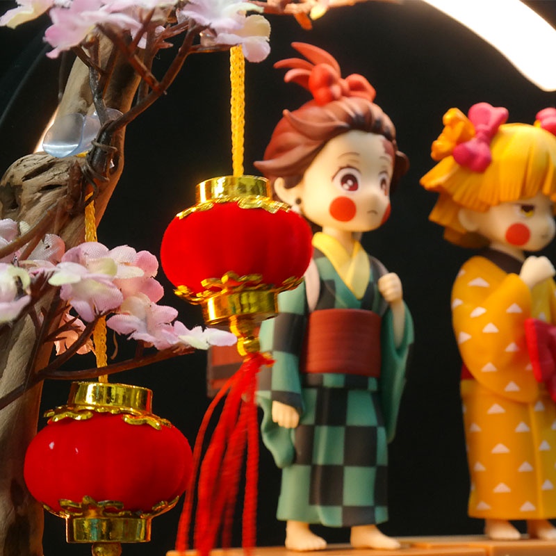 Mainan Action Figure Demon Slayer: Kimetsu no Yaiba Tanjiro Kamado Inosuke Agatsuma Zenitsu Ukuran 13cm