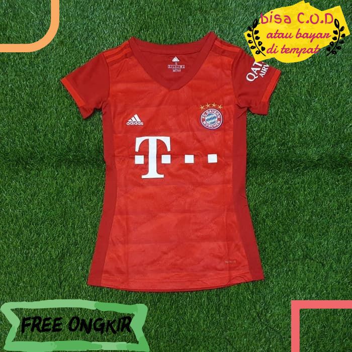 [COD]204 JERSEY BAJU KAOS OBLONG POLOS ATASAN PRIA WANITA FUTSAL BAYERN MUNCHEN HOME LADIES