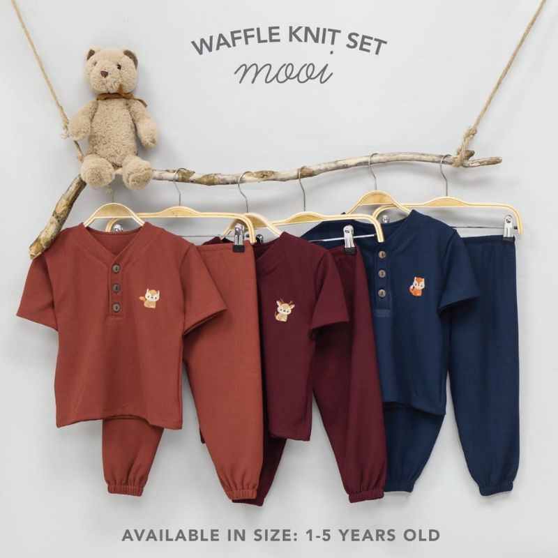 MOOI Waffle Knit Set