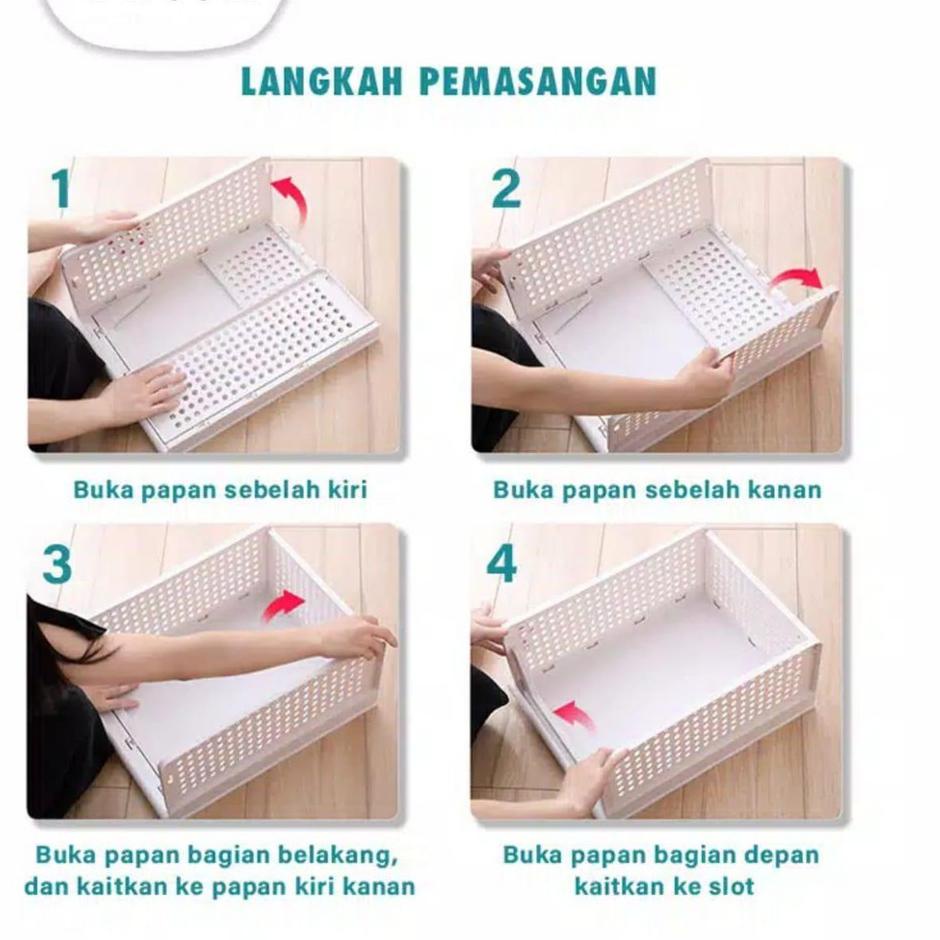 ➱ RAK LACI LIPAT / STORAGE BOX / lemari pakaian / lemari / Rak kosmetik / RAK PAKAIAN SUSUN Rak Baju