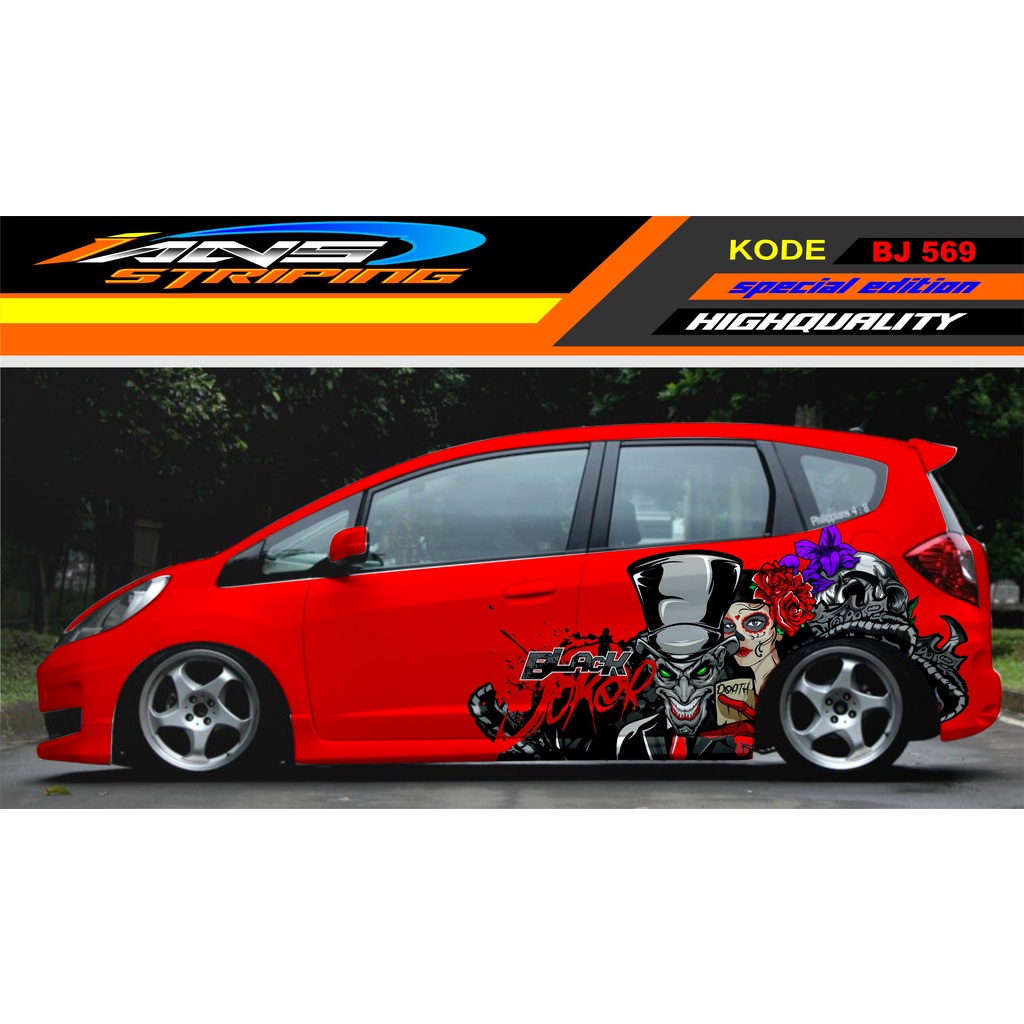 DECAL MOBIL BRIO JAZZ AGYA YARIS / STIKER MOBIL BRIO / DECAL STICKER JOKER / STIKER VARIASI MOBIL