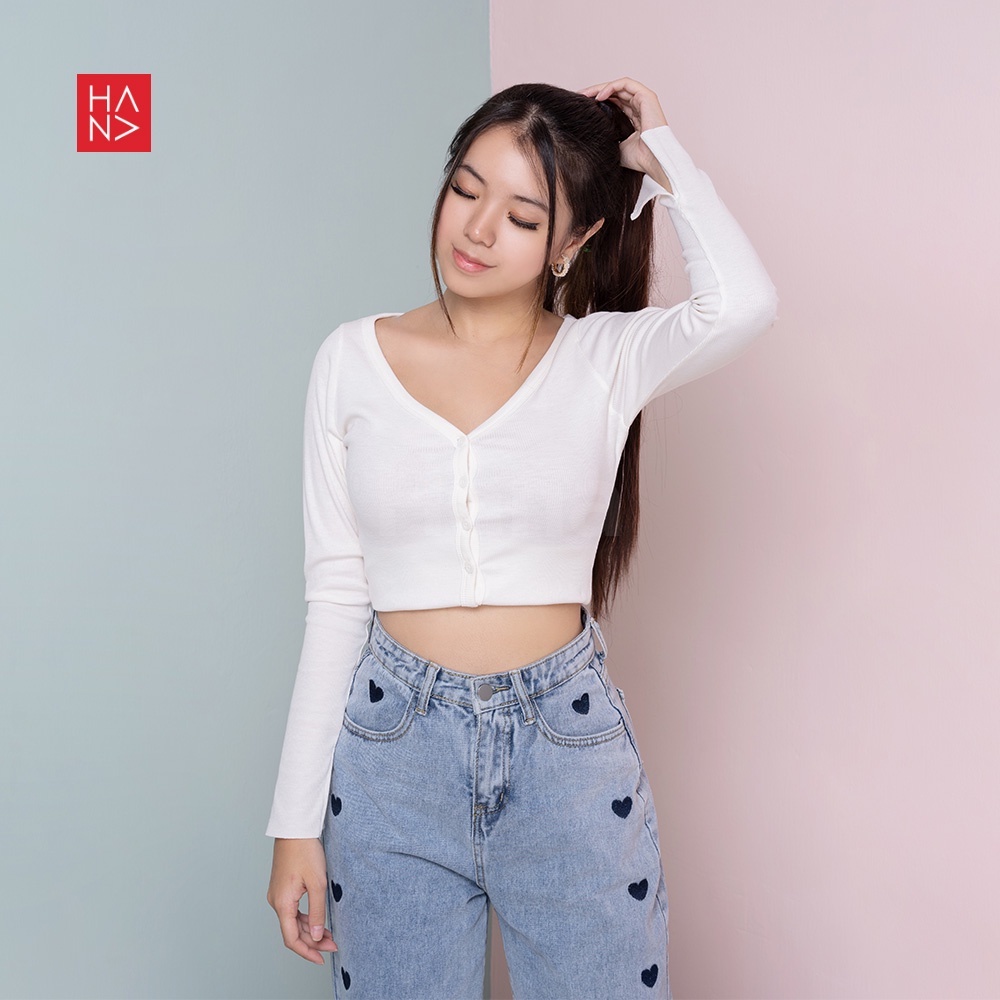 Hana Fashion - Jinny Kaos Crop Top Wanita - CT099