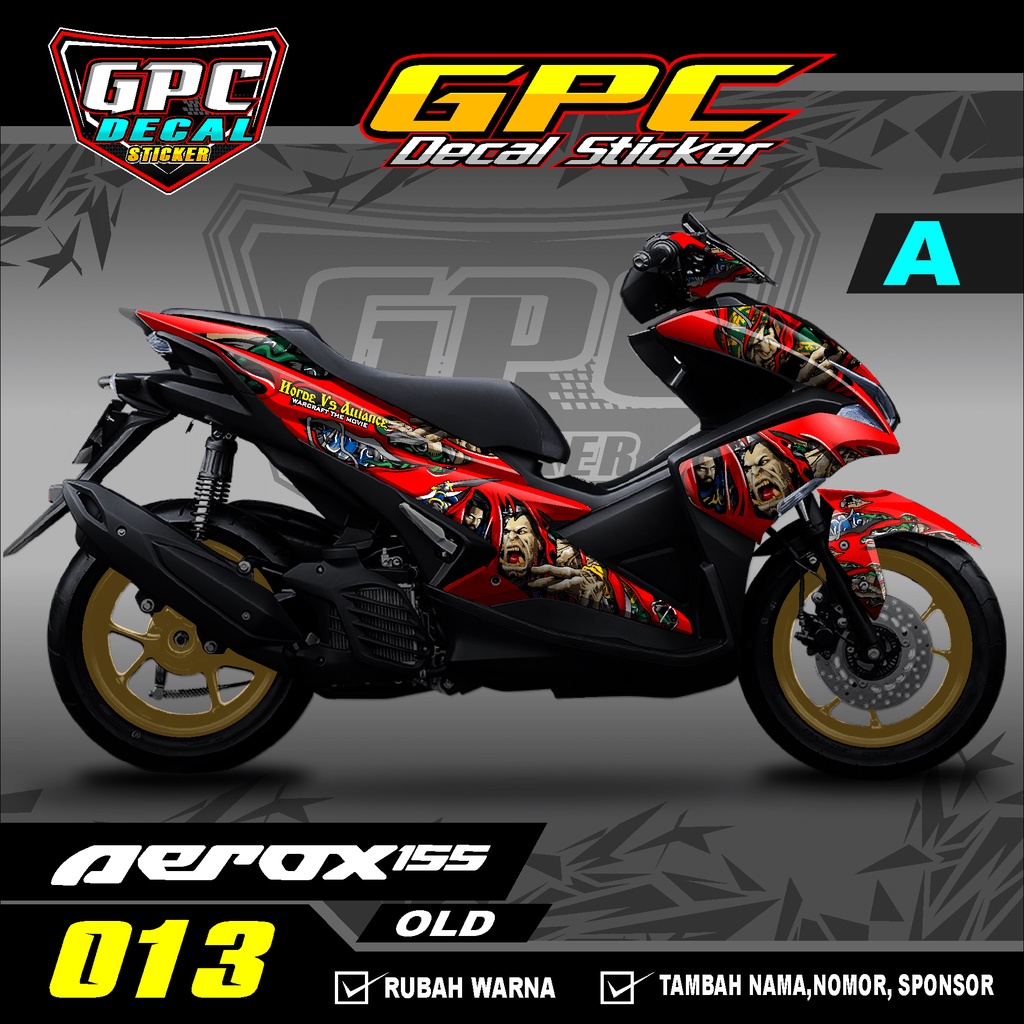 Decal Sticker Variasi Fullbody Yamaha Aerox 155 Old 013-Dekal Stiker Aerox Desain HORDE  GPC