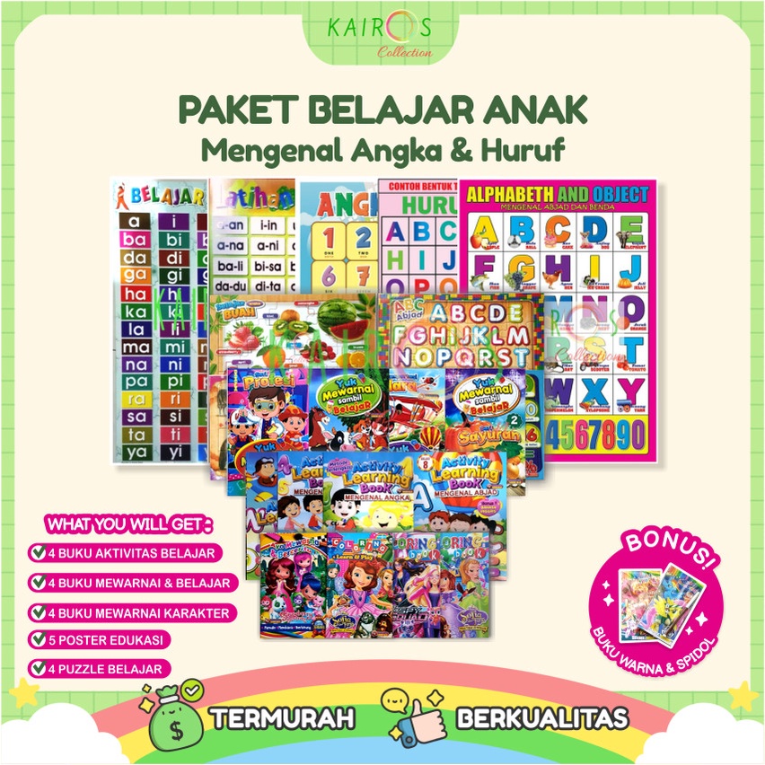 Paket Belajar Anak - Mengenal Huruf dan Angka