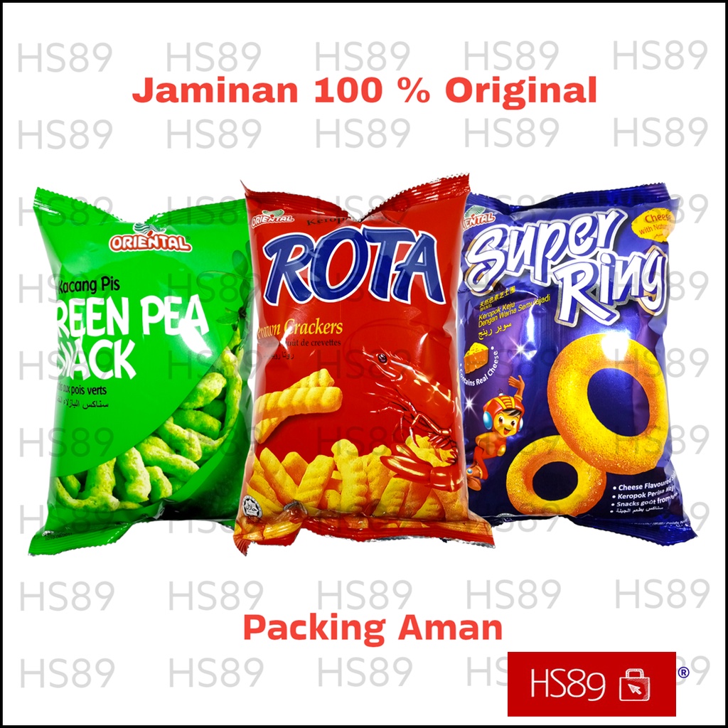 

(KHUSUS CARGO) Oriental Snack Malaysia 60gr - Rota - Green Pea - Super Ring Malaysia