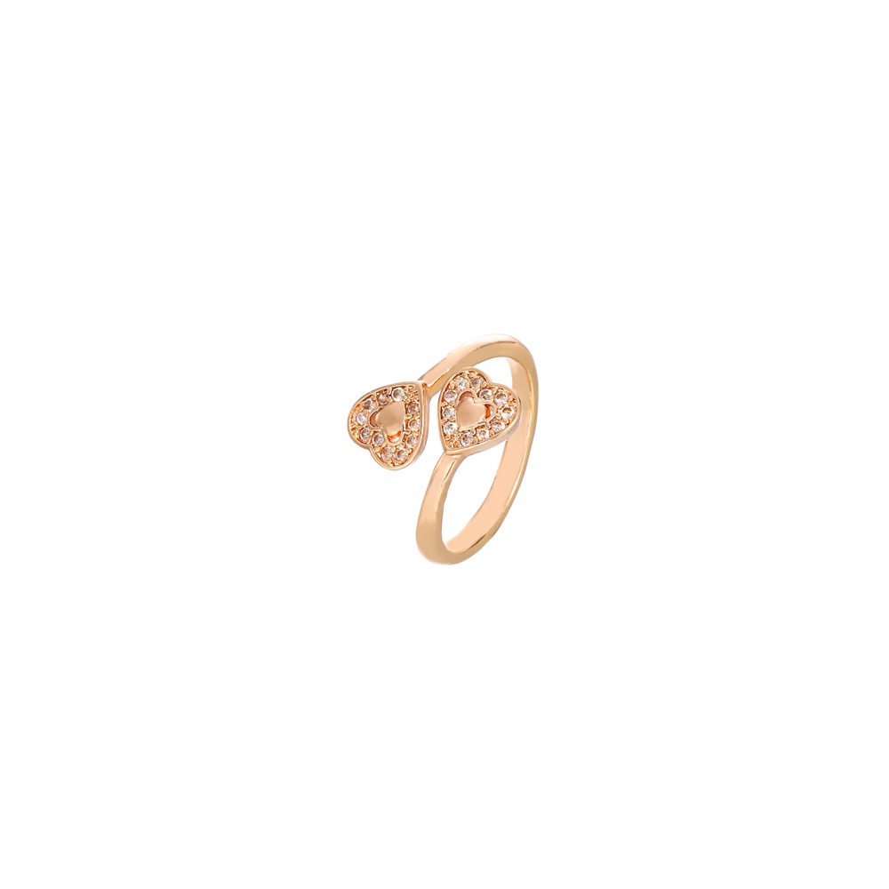 ✨Moya0158♥Model Cincin Titanium Terbaru Fashion LOVE Heart Design Korea Aksesoris Wanita Perhiasan Emas D683