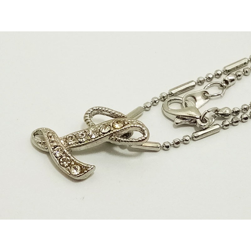 VeE Kalung Liontin Huruf Abjad L Kristal Swarovski