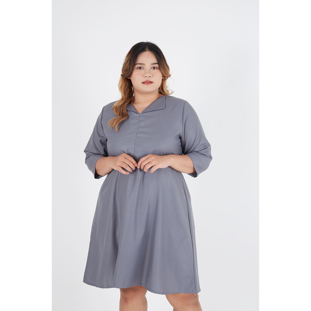 Sorabel - Ioka Collar Flare Dress Big Size Jumbo