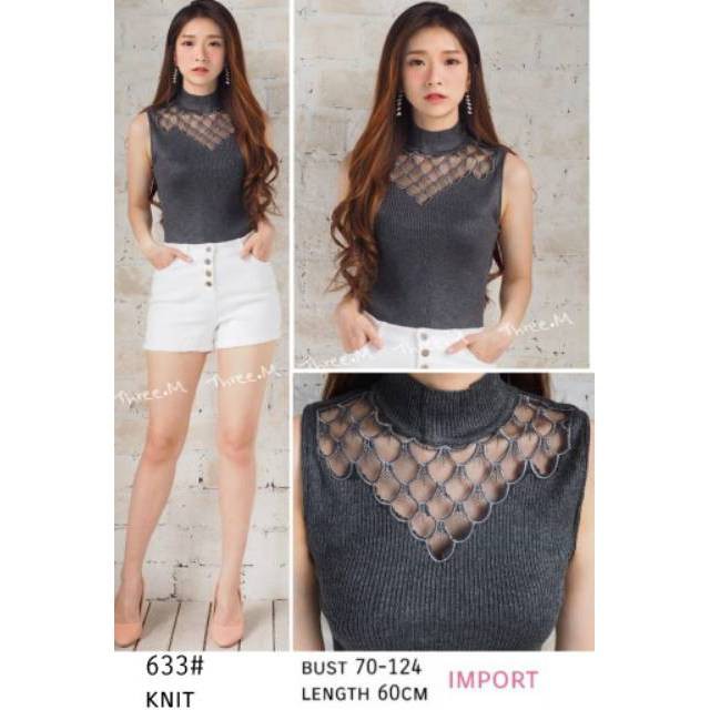 Knit Halter Tank Top 633# ICL ID Tanktop Cewek Polos Murah