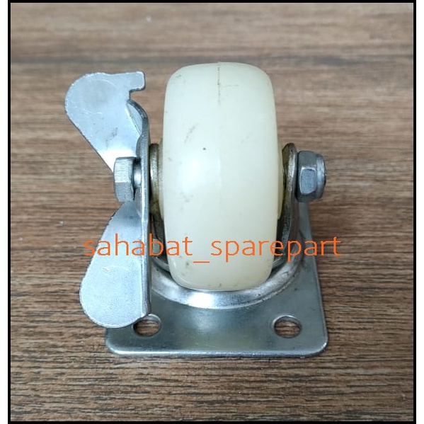 RODA TROLI NILON DENGAN REM DIAMETER 2,5 INCH putaran 360 derajat