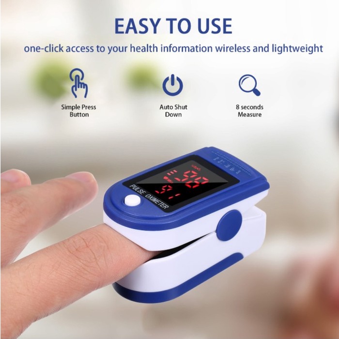 Pulse Oximeter Fingertip Alat medis oxymeter ukur cek kadar Oksigen