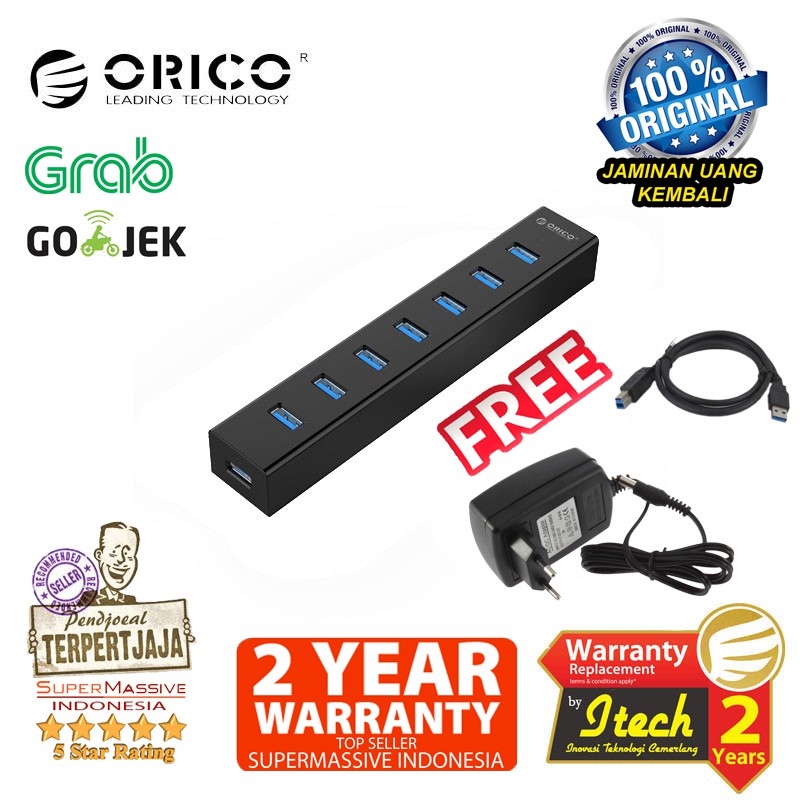 ORICO H7013 U3 7 Port Portable USB 3 0 HUB Original 7 buah port super speed usb3.0