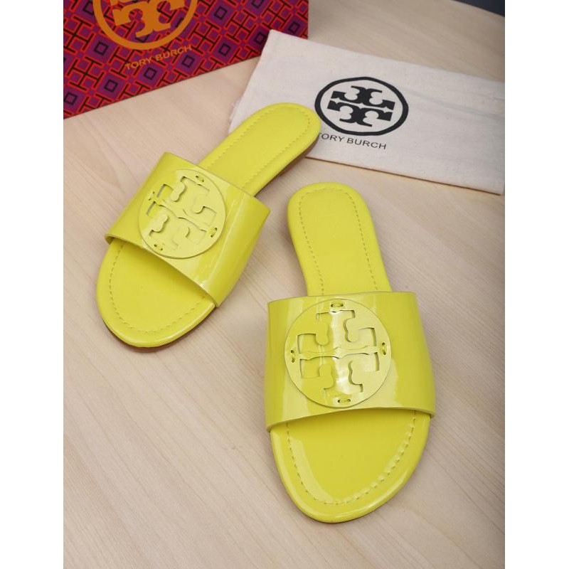 tory burch yellow flip flops