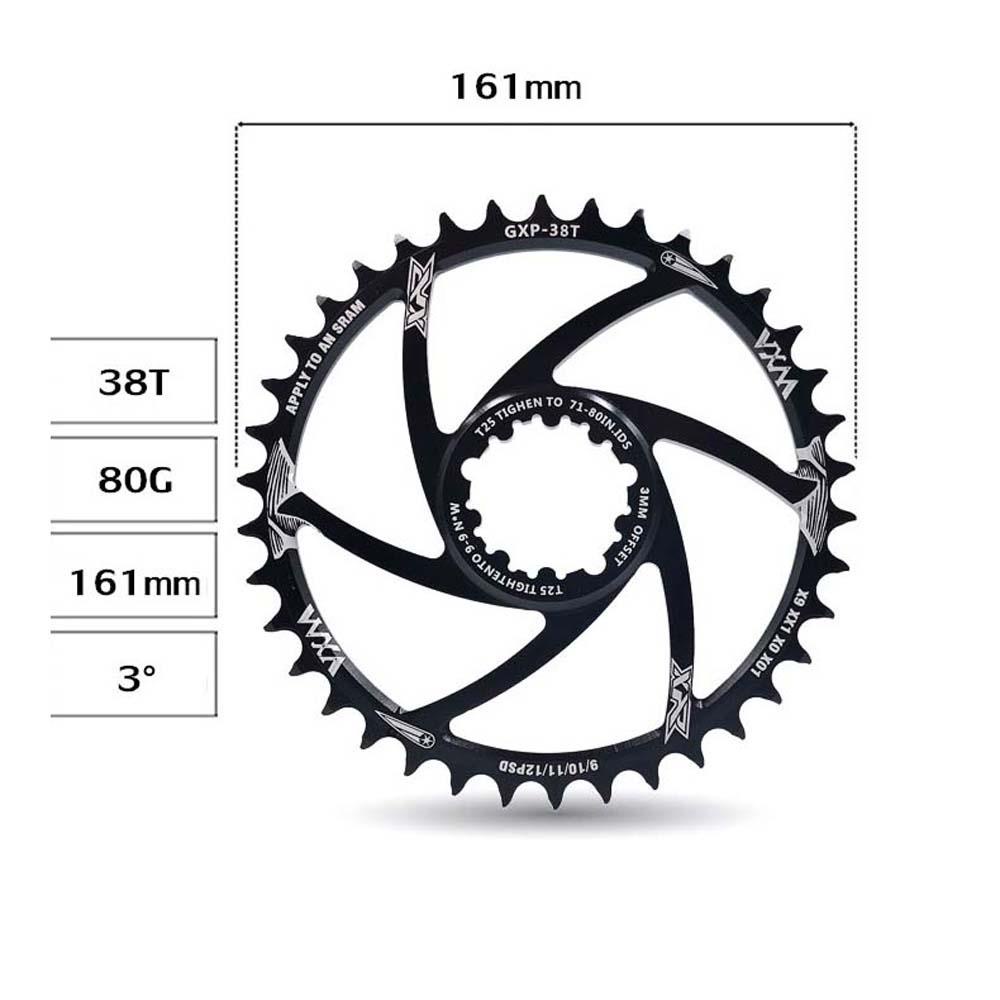 Lanfy Plat Gigi Sepeda Jalan Ultralight Offset 3MM Bagian Sepeda Gigi Cakram Paduan Aluminium Lebar Sempit 30/32/34 /36 /38 /40T Crankset Plat