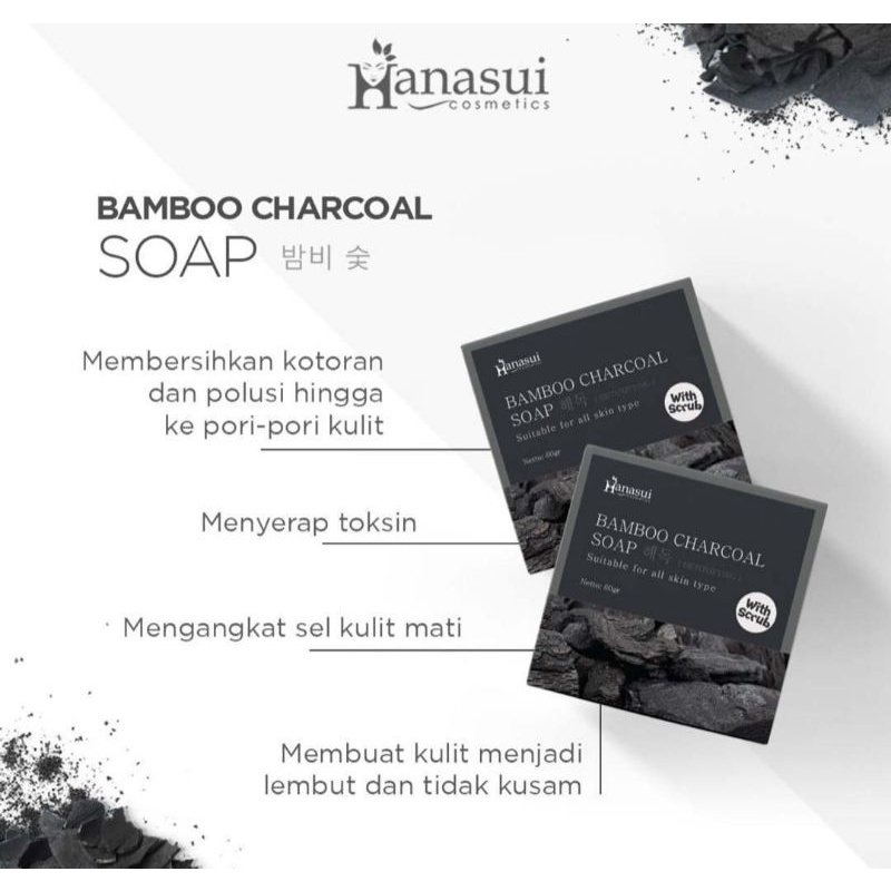 ☀️cahaya acc☀️hanasui bambo charcoal soap with scrub