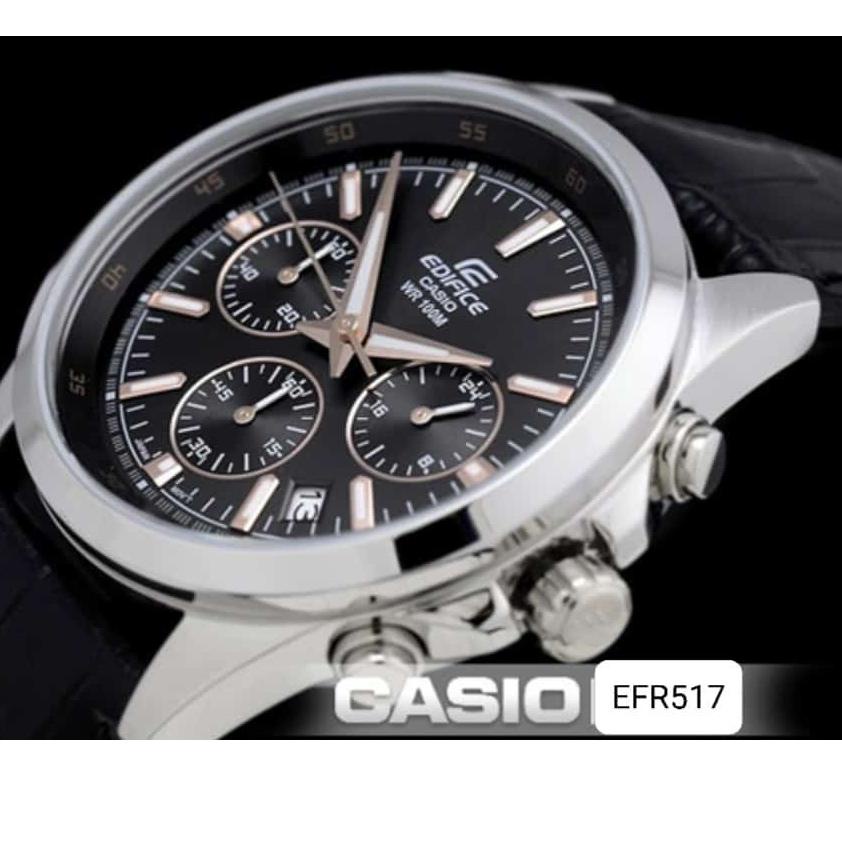 FREE BOXJAM TANGAN PRIA CASIO EDIFICE EFR527 ELEGAN TALI KULIT JAM TANGAN PRIA FASHION AKTIF SEMUA F
