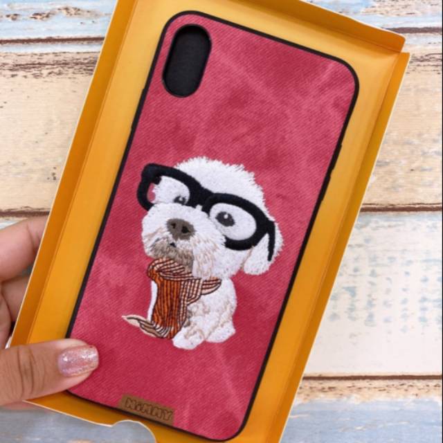 NIMMY Design Denim Red Dog Premium Case iPhone X XR Xs Max