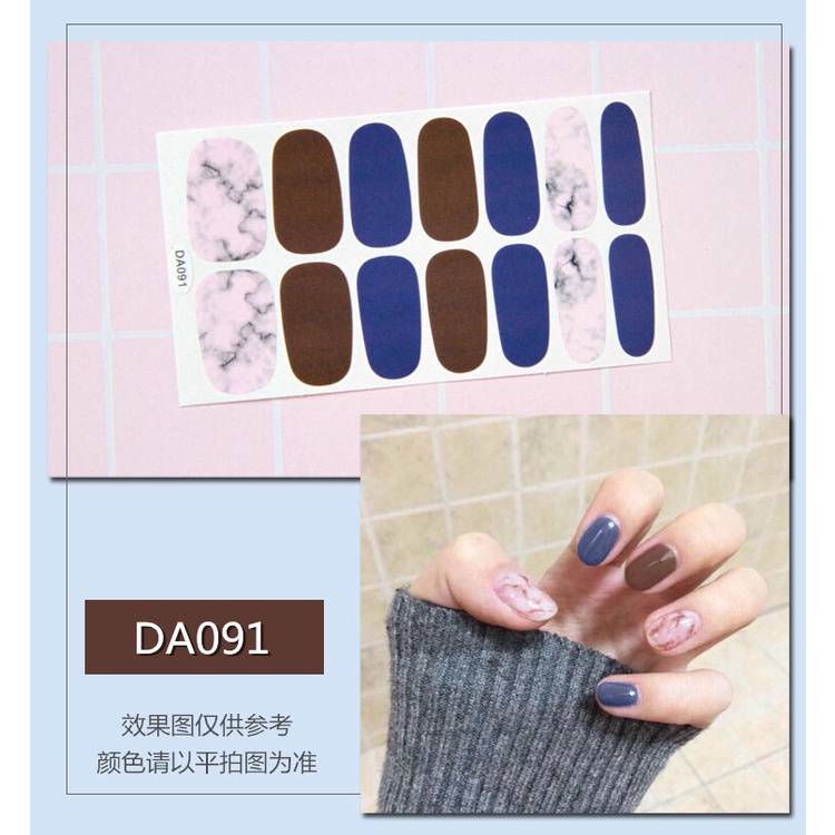 DA 14Pcs/Set Stiker Kuku Desain Bermotif High End Berlian Mutiara Permata Warna-Warni Untuk Tempel Tahan Air Tahan Lama Menicure Stickers Korea Self Adhesive Fashion Sticker kuku Full Aksesoris Dapat Kupas Mudah Digunakan Dan Dilepas Anti Air Nail Art