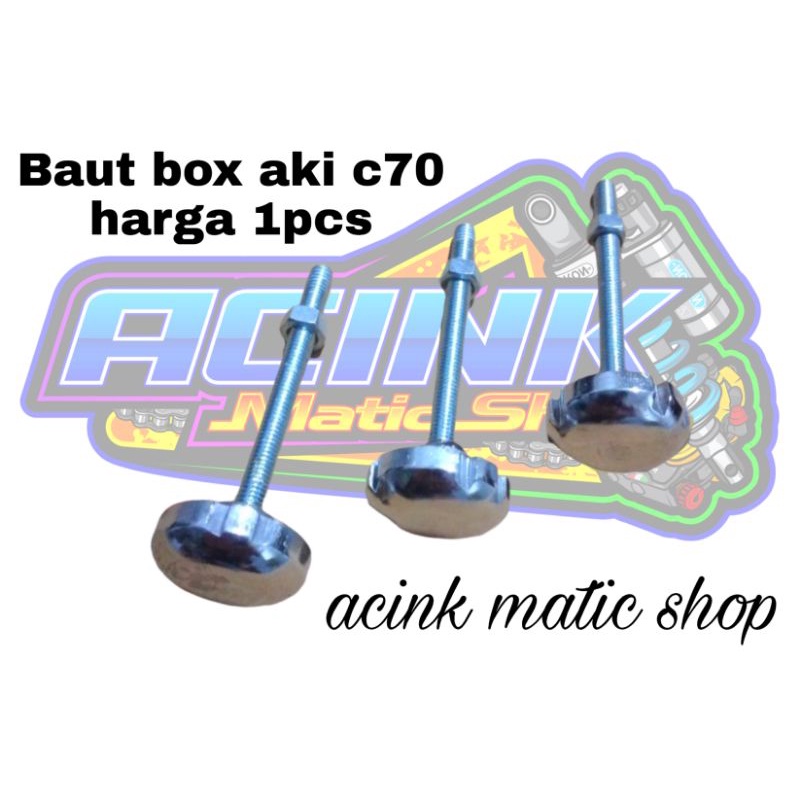 Baut Box Aki C70 CB100 CB125 Universal Crome  1pcs