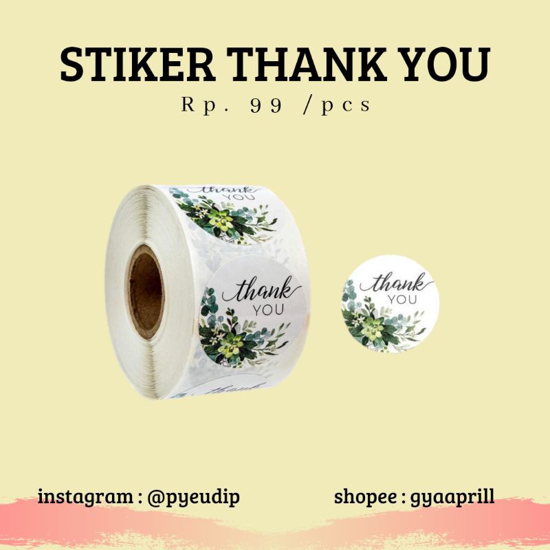 

STICKER THANK YOU / STIKER TERIMAKASIH / STIKER BULAT THANK YOU