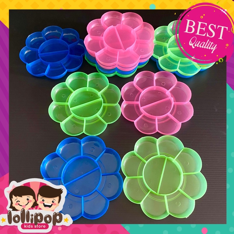 

palet piring cat air warna warni transparan