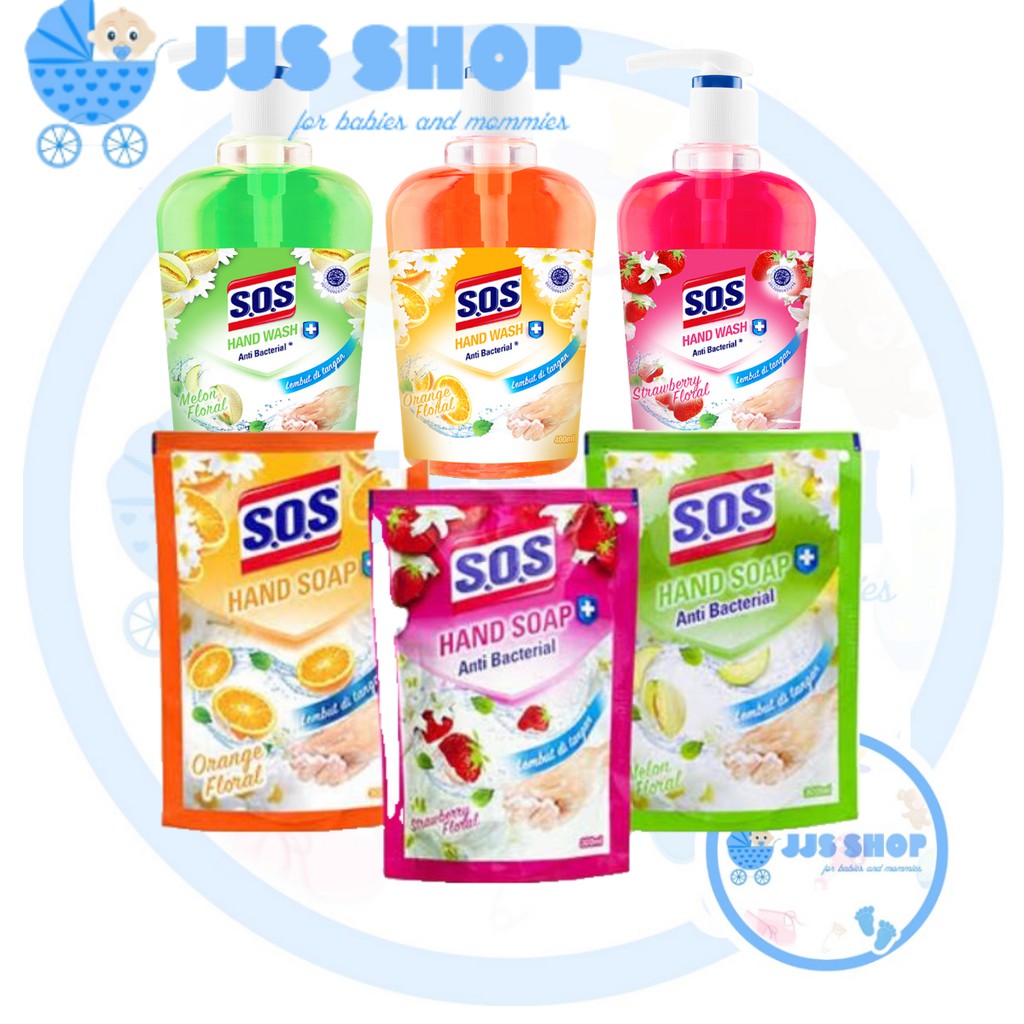 SOS Hand Soap Anti Bacterial 300ml 400ml / Sabun Cuci Tangan Hand Wash Fragrance