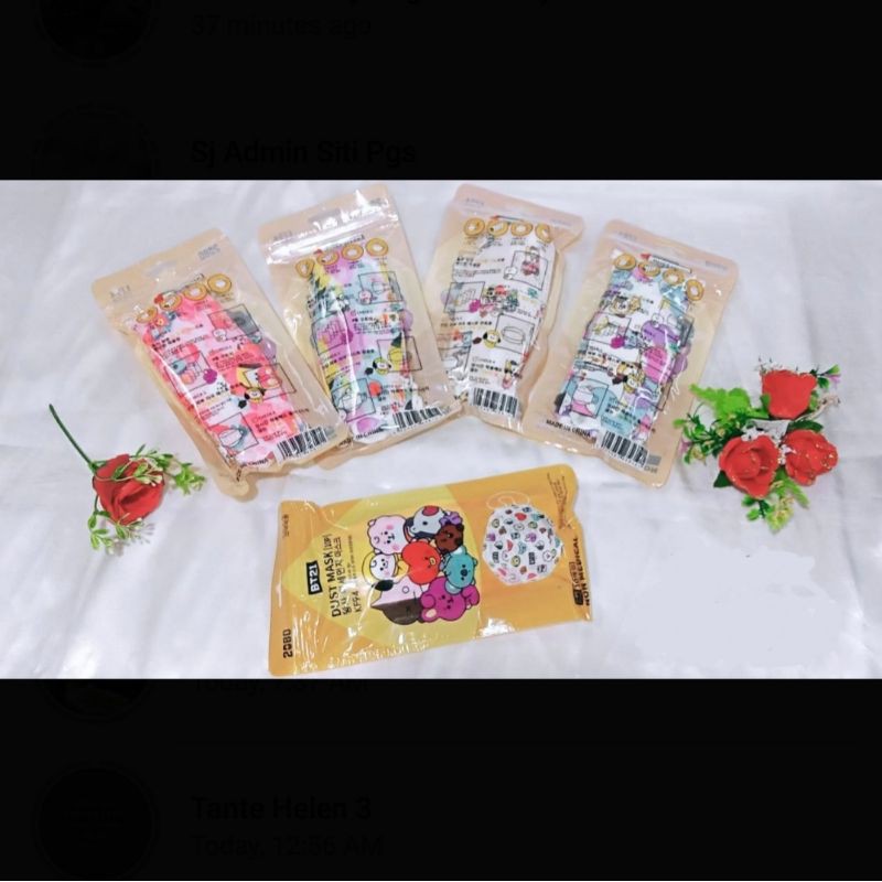 Masker kf94 ukuran anak karakter BT21/ masker kids karakter BTS