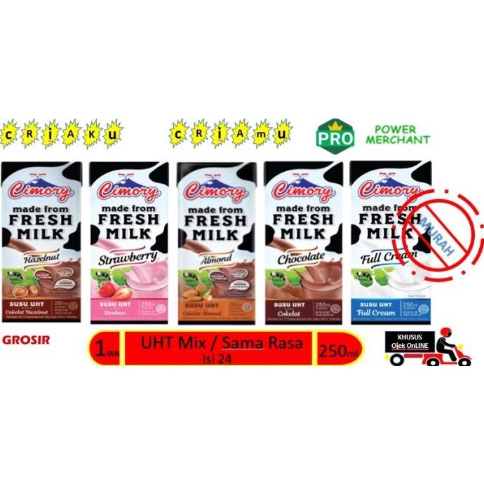 

BAYAR COD Cimory UHT 250 ml 1 dus isi 24 Bisa Mixrasa / Samarasa