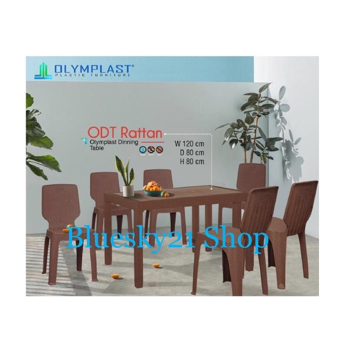 Jual Table Meja Makan Panjang Plastik Anyaman Rotan Olymplast Odt