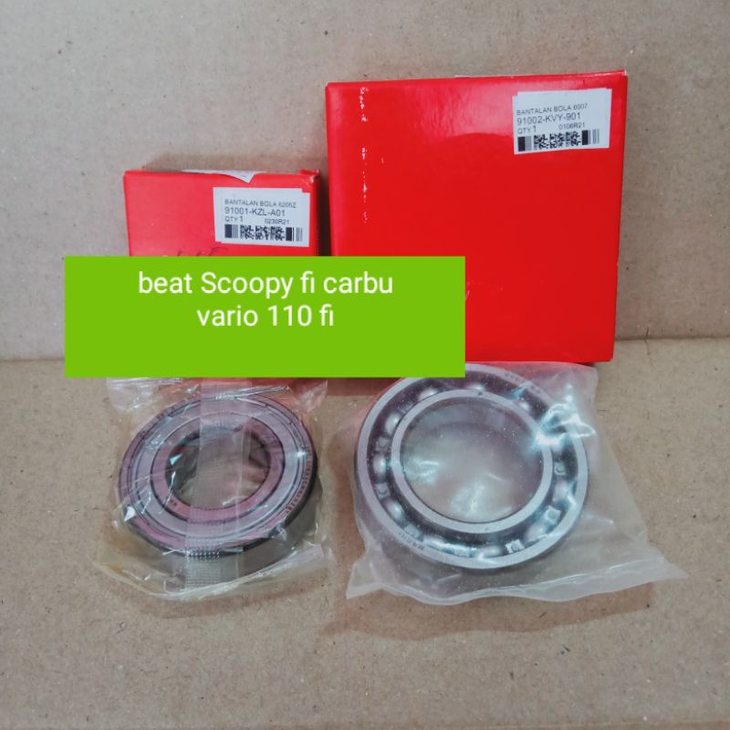 91001-kzl 91002-kvy laker laher bantalan kruk as bandul set beat Scoopy Spacy vario 110 fi ori asli 