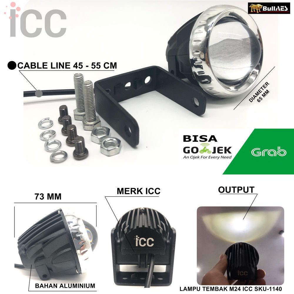 LAMPU TEMBAK MT 24 ATAU M24 MERK ICC 30 WATT I Lampu Tembak M24 I Lampu Led Mt24 I Lampu Sorot Mt24