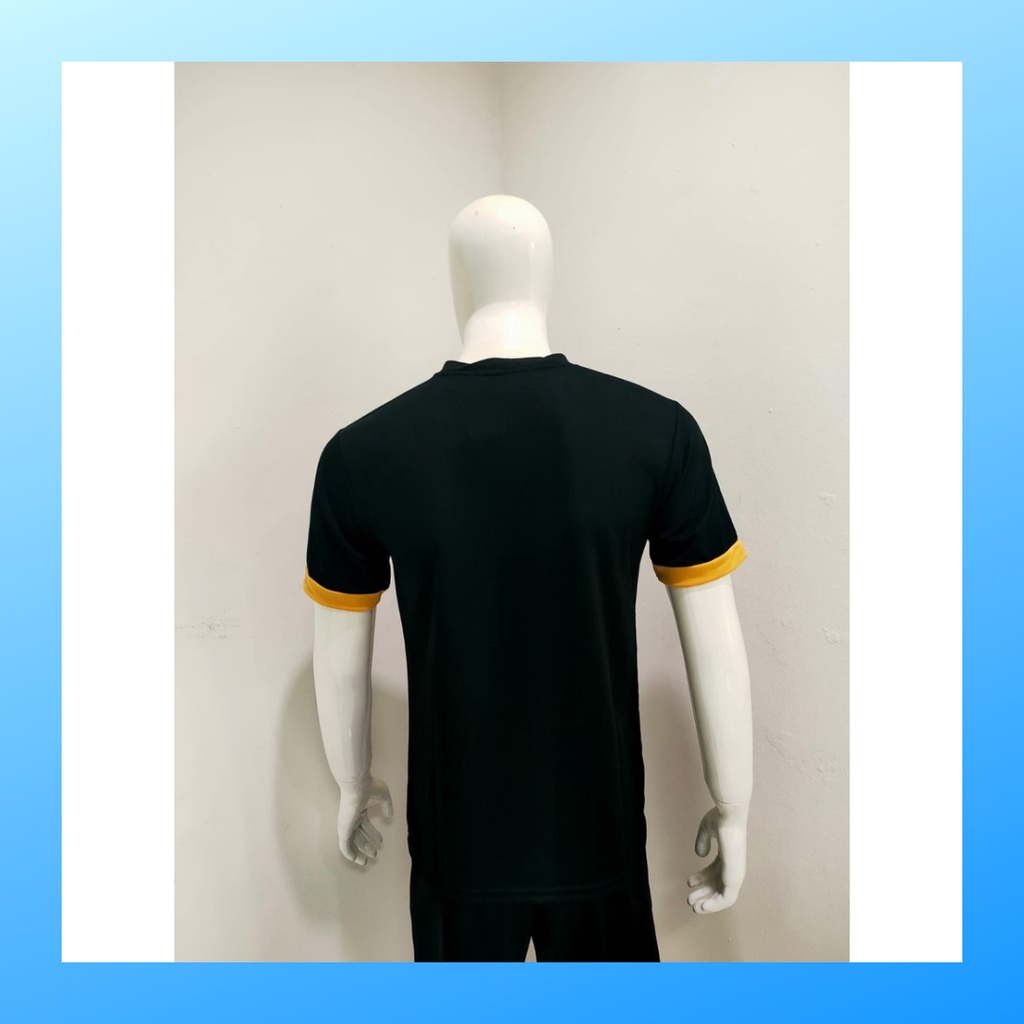 jersey futsal pria kaos sepak bola club baju atasan wanita dewasa t-shirt seragam custom jersy outfit klub olahraga kostum jarsey soccer pakaian oblong sports suit apparel NK158 hitam