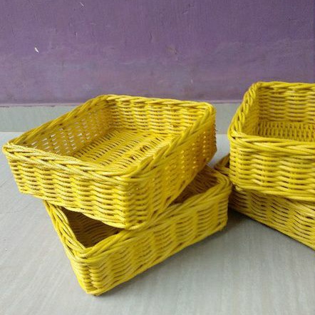 keranjang rotan nampan sedang/parcel/sovenir/kado wadah make up 25x25x9 cm