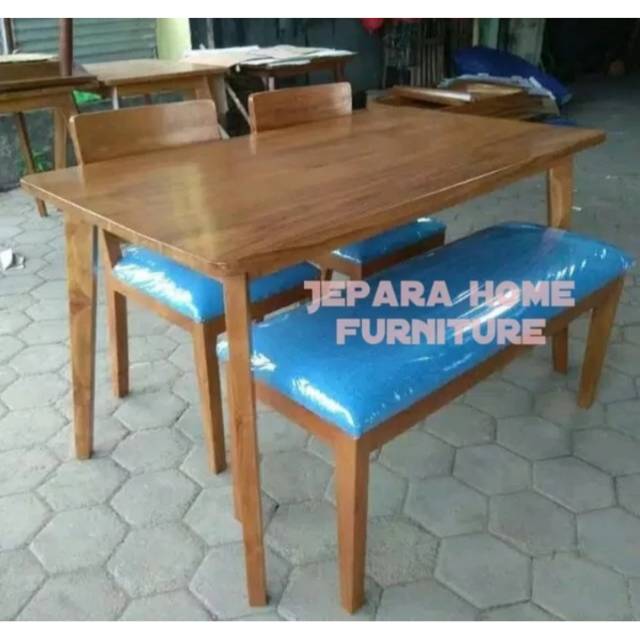 Meja makan jati minimalis modern