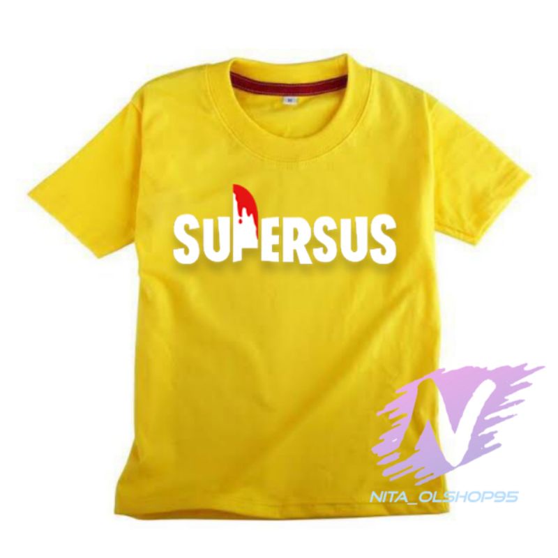 kaos supersus logo baju kaos anak among us 3D