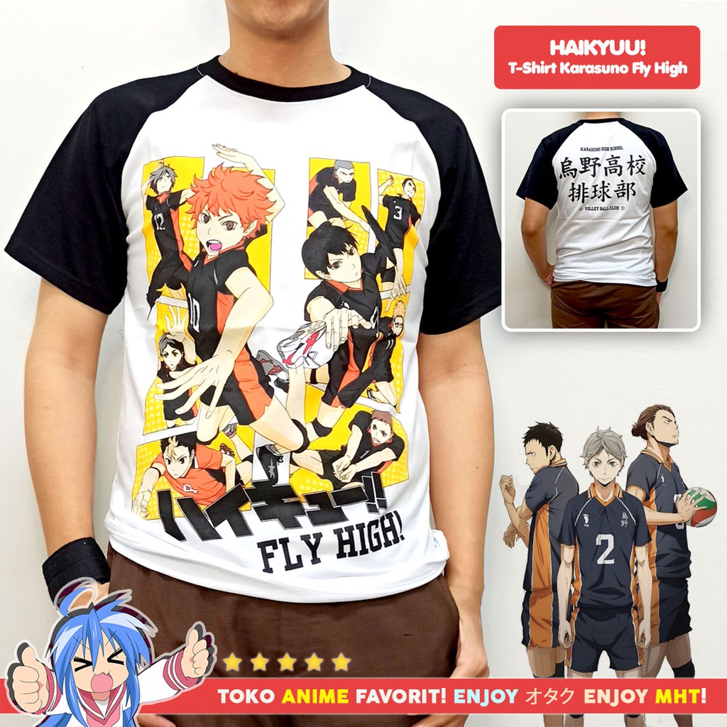 Kaos Anime Haikyuu Karasuno Fly High Hinata Shoyo Kageyama Tobio