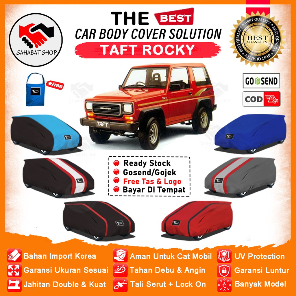 Sahabat Body Cover Mobil Taft Rocky / Sarung Penutup Daihatsu Taft Rocky F75 Outdoor / Mantel Selimut Tutup Pelindung Kerudung Jas Mantol Kelambu Pembungkus Kerodong Terpal Tutupan Bungkus Mobil Taft Rocky Waterproof Anti Air Model Orange