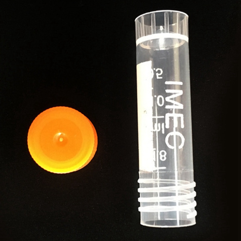 100 Pieces of 1.8 Ml Graduated Centrifuge Tube, Laboratory Cryotube, Orange Screw Cap Centrifuge Tube for Analysis