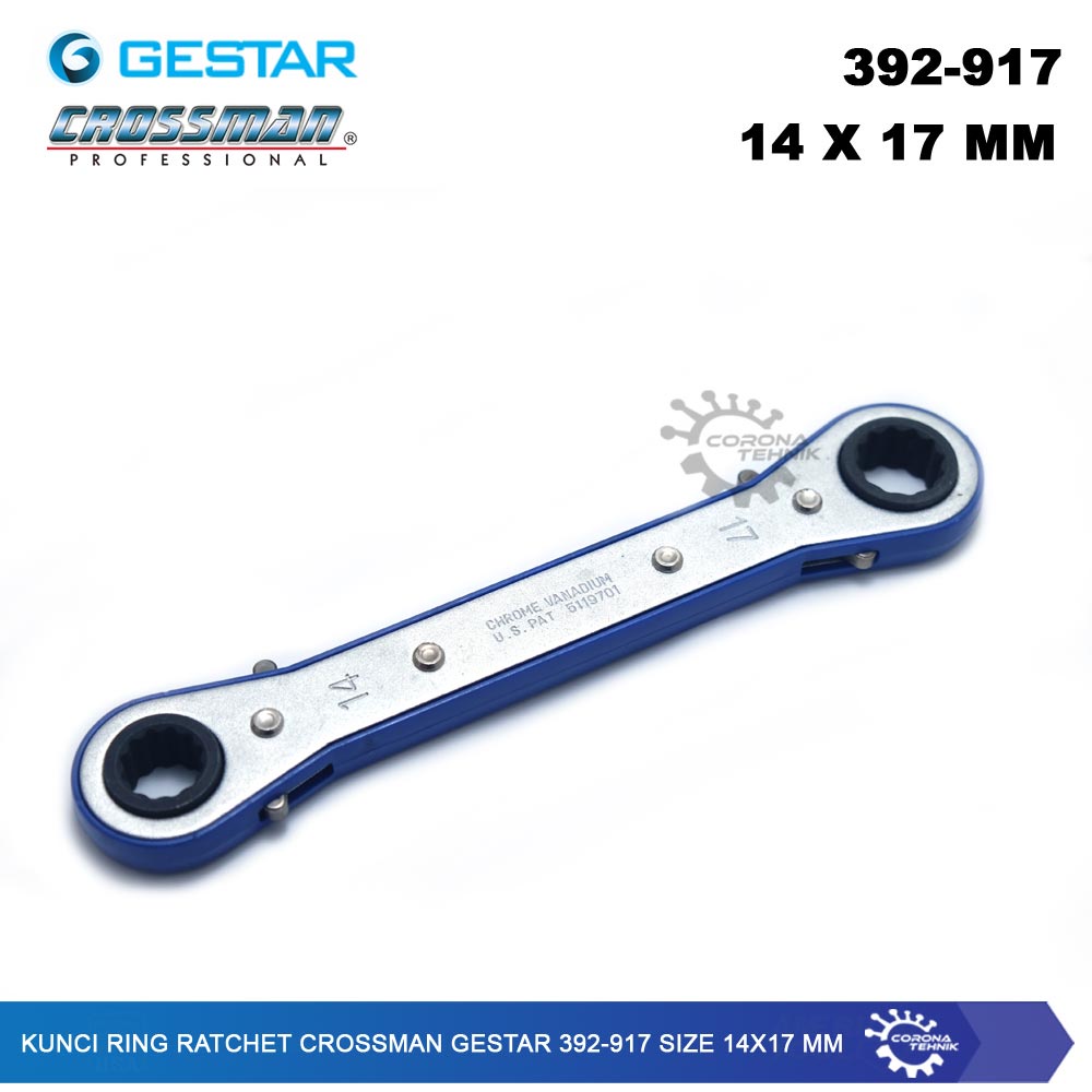 Crossman Gestar - Kunci Ring Ratchet - 392-917 Size 14x17 mm