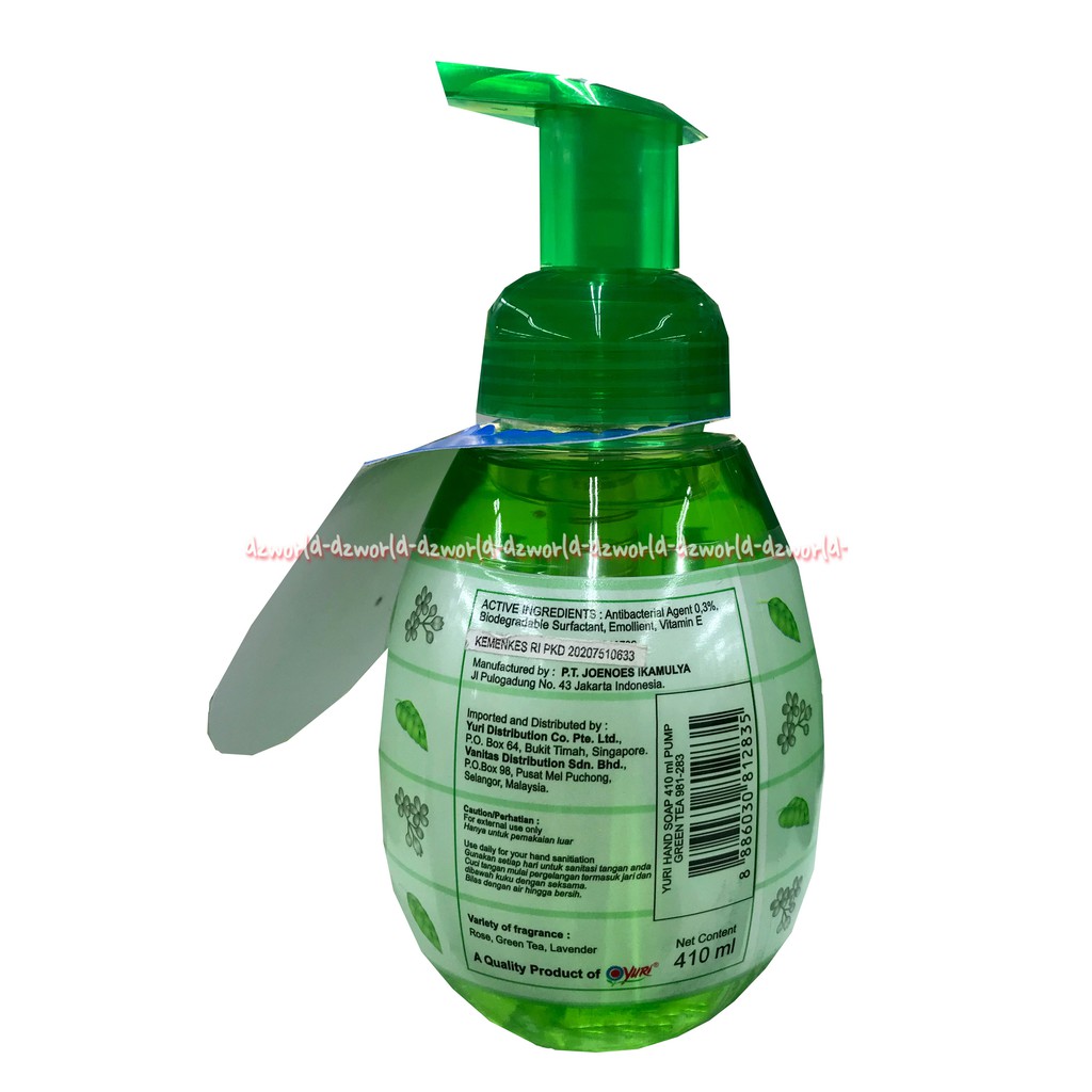 Yuri Hand Soap Foaming Green Tea 410ml Menggunakan Formula Khusus