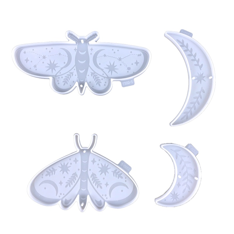 Cetakan Resin Epoksi Bentuk Butterfly Moon Bahan Silikon Untuk Dekorasi Dinding