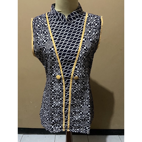preloved batik hitam list kuning