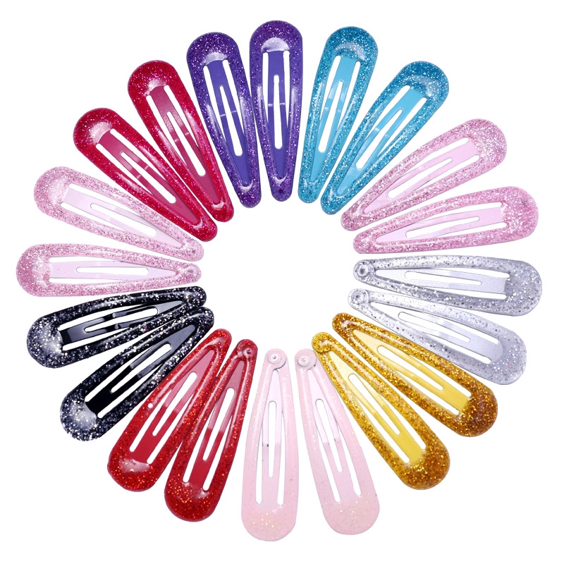 20Pcs Snap hair clips cute metal hairpins color barrettes for Baby Pins BB Girls Styling Accessories