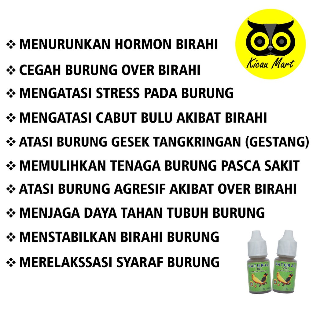 OBAT BURUNG NATURAL OB HIJAU YNP ATASI OVER BIRAHI AGRESIF GESTANG CABUT BULU LOVEBIRD KENARI VTNOBH