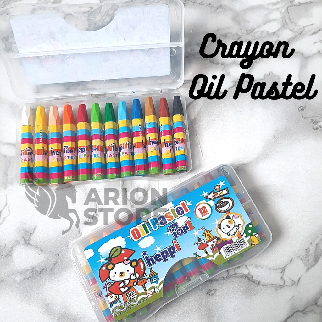 

[ARION STORE] Crayon Murah !! Crayon Oil Pastel 12 Colours Pop1 / Crayon 12 Warna murah