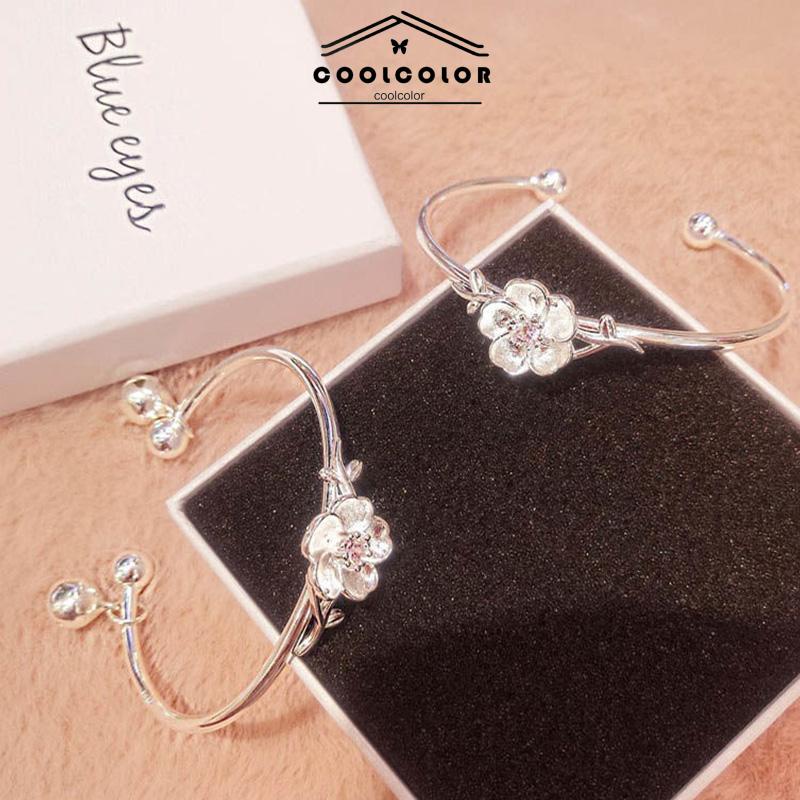 COD❤️Gelang Bell Pelajar Wanita Sederhana Pacar Pasangan  Hadiah Ulang Tahun Bunga Cherry Blossom Aksesoris Fashion Wanita Perhiasan Fashion Simple Murah