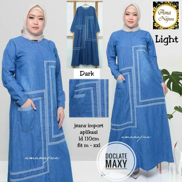 Doclate Maxy Gamis Jeans ama najwa
